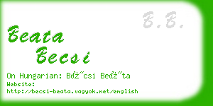 beata becsi business card